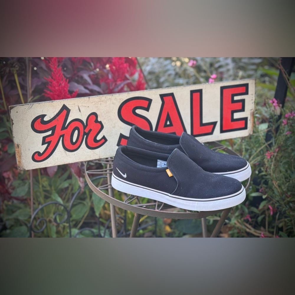 Nike Black Canvas Slip-On Sneakers